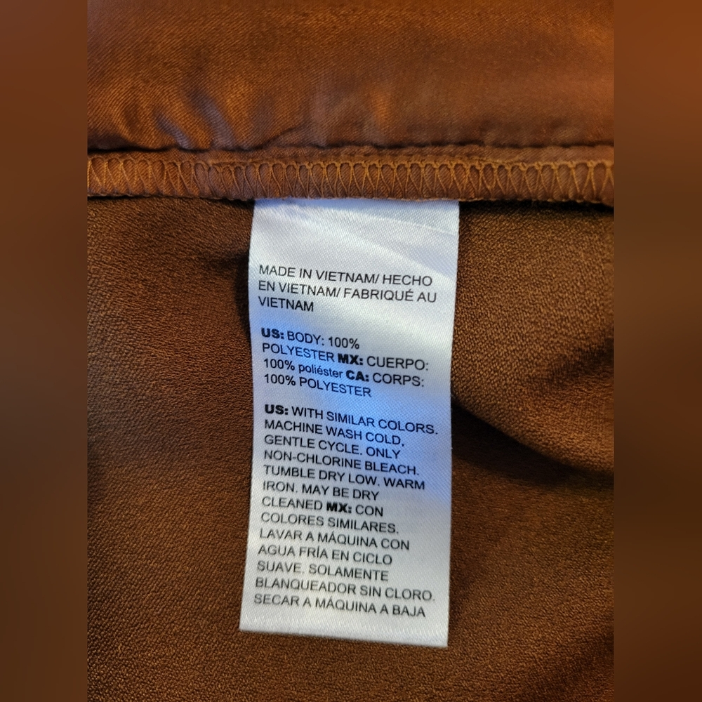Bronze/brown satin pants - Picture 4 of 5